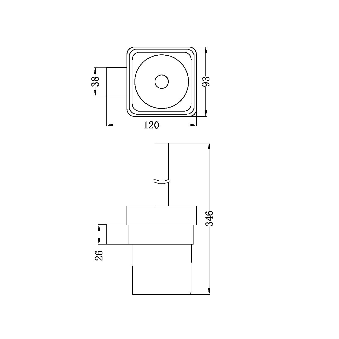 CELIA TOILET BRUSH HOLDER BRUSHED NICKEL