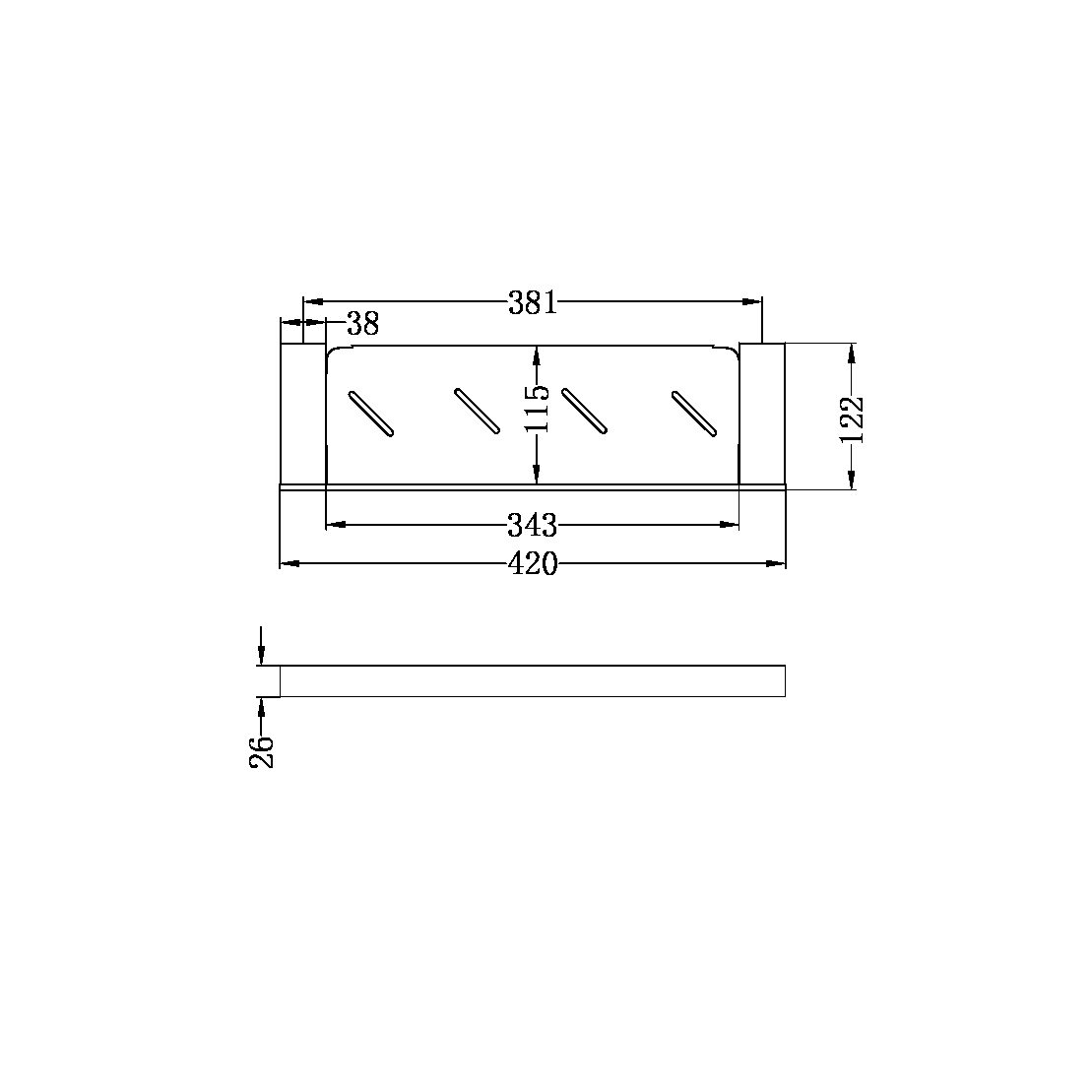 CELIA METAL SHELF CHROME