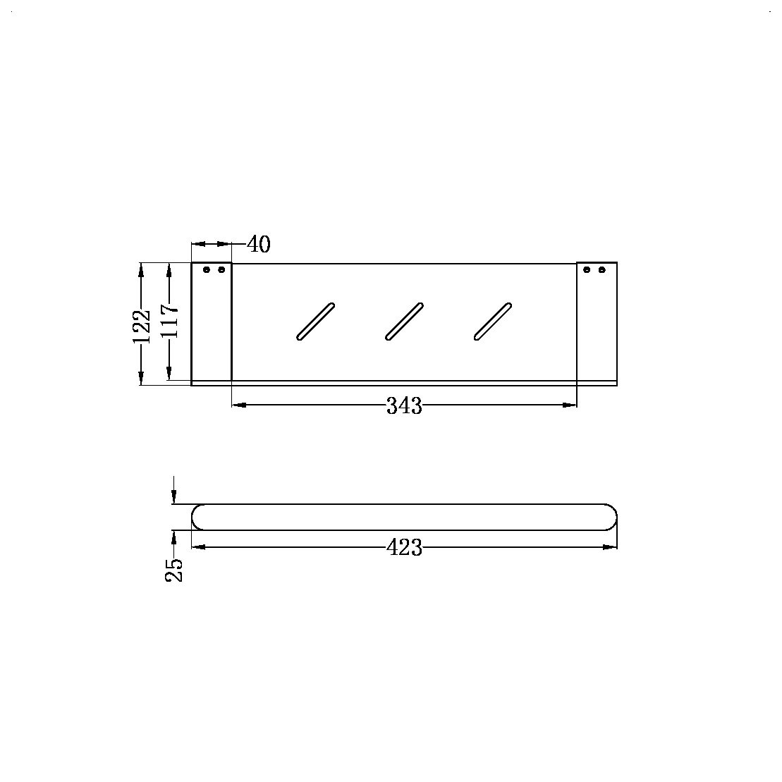 BIANCA METAL SHOWER SHELF BRUSHED BRONZE