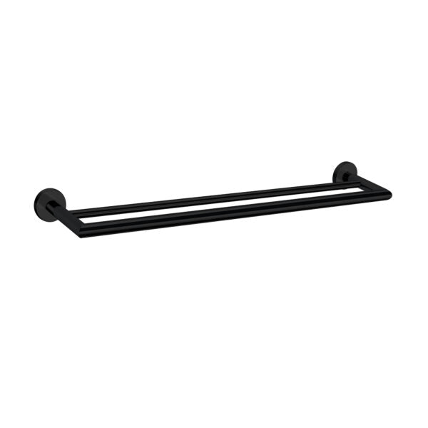 DOLCE DOUBLE TOWEL RAIL 700MM MATTE BLACK