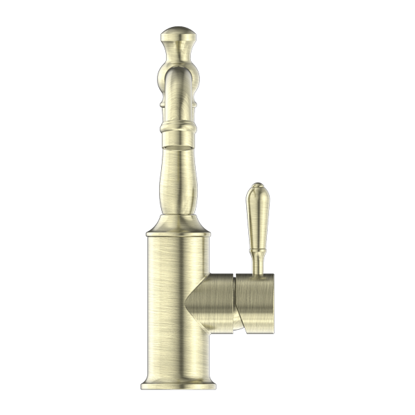 YORK BASIN MIXER WITH METAL LEVER AGED BRASS