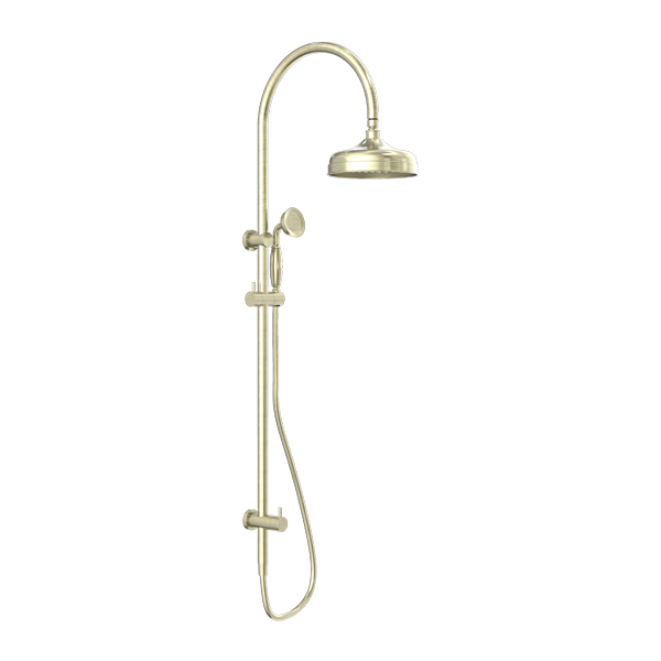 YORK TWIN SHOWER WITH METAL HAND SHOWER AGED BRASS