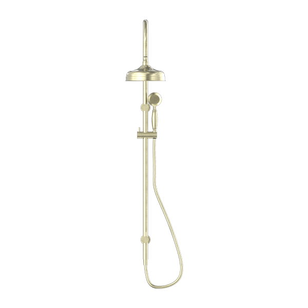 YORK TWIN SHOWER WITH METAL HAND SHOWER AGED BRASS
