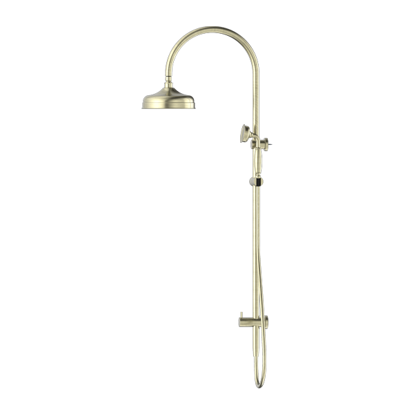 YORK TWIN SHOWER WITH METAL HAND SHOWER AGED BRASS
