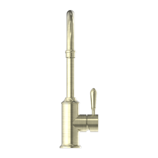 YORK KITCHEN MIXER GOOSENECK SPOUT WITH METAL LEVER AGED BRASS