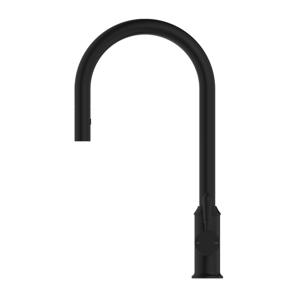 YORK PULL OUT SINK MIXER WITH VEGIE SPRAY FUNCTION WITH METAL LEVER MATTE BLACK