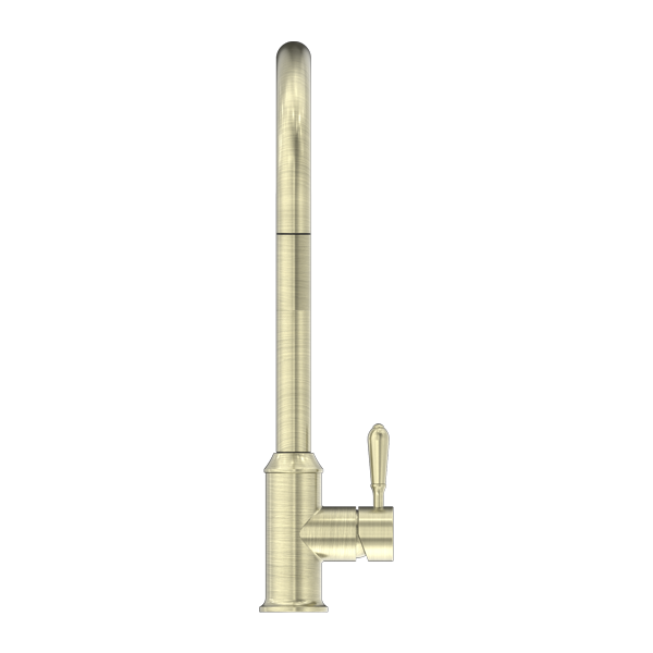 YORK PULL OUT SINK MIXER WITH VEGIE SPRAY FUNCTION WITH METAL LEVER AGED BRASS