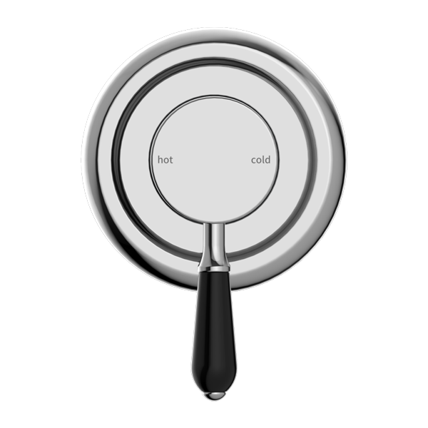 YORK SHOWER MIXER WITH BLACK PORCELAIN LEVER CHROME