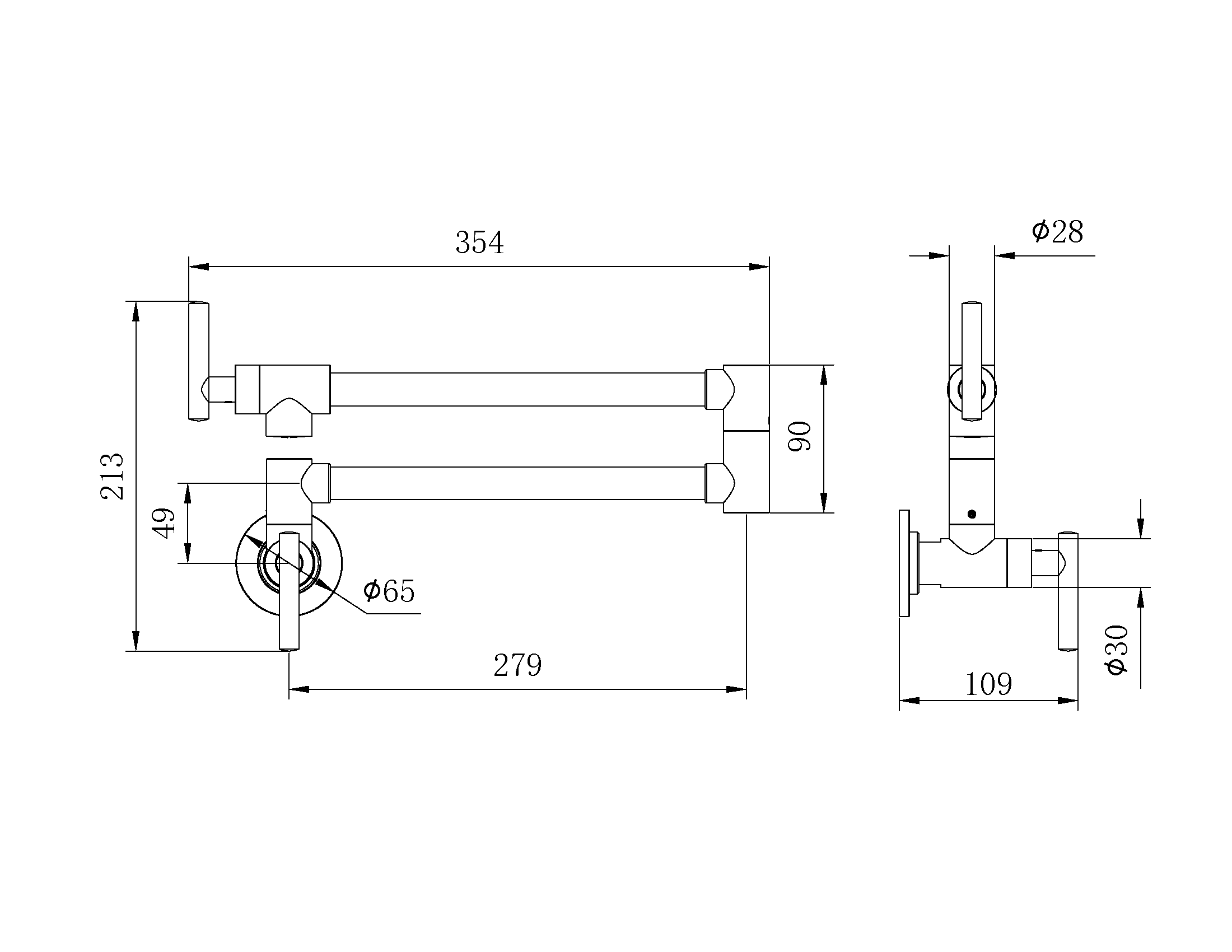 ZEN 316L STAINLESS STEEL POT FILLER GUN METAL