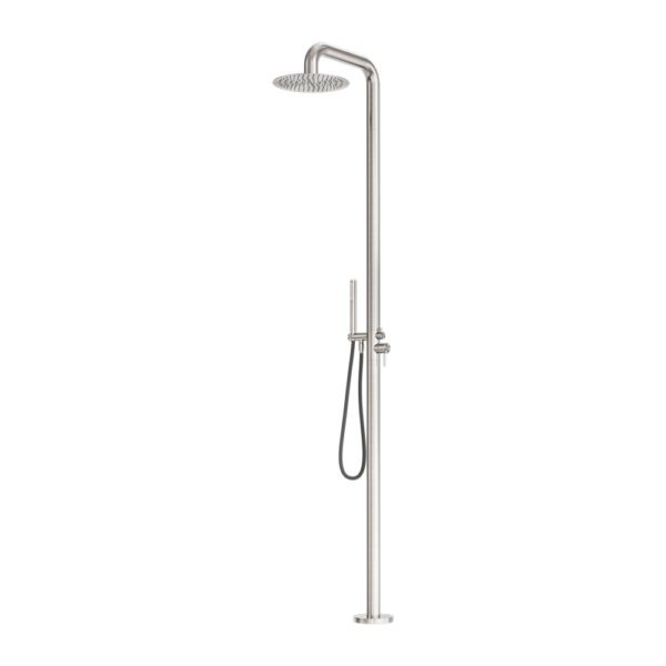ZEN SS316L OUTDOOR FREESTANDING SHOWER COLUMN BRUSHED NICKEL