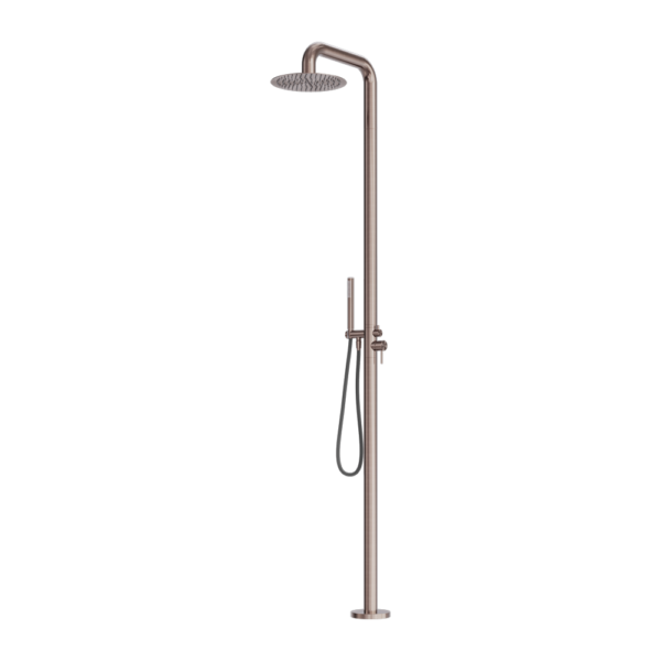 ZEN SS316L OUTDOOR FREESTANDING SHOWER COLUMN BRUSHED BRONZE