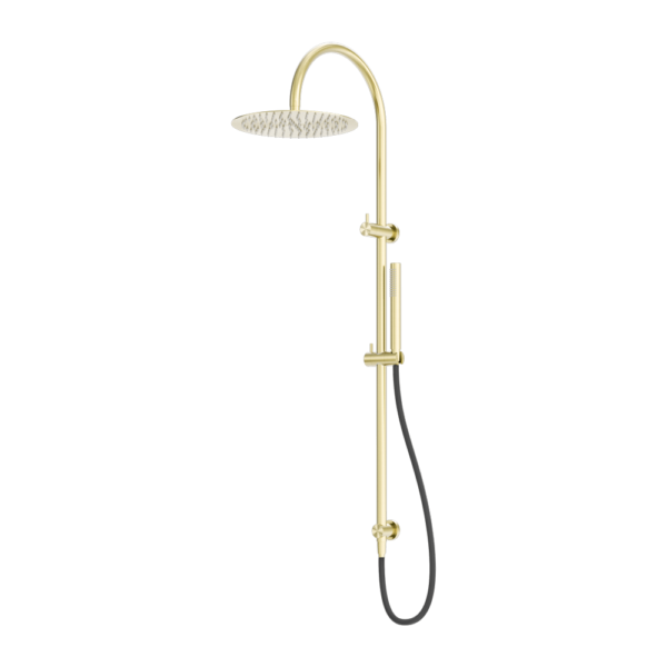 ZEN SS316L TWIN SHOWER WITH OUTDOOR SHOWER HOSE BRUSHED GOLD