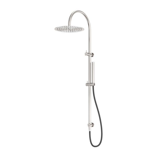 ZEN SS316L TWIN SHOWER WITH OUTDOOR SHOWER HOSE BRUSHED NICKEL