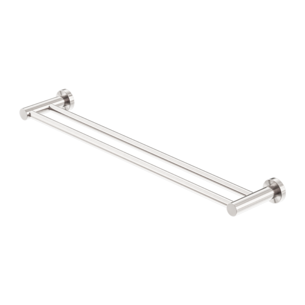 MECCA DOUBLE TOWEL RAIL 600MM BRUSHED NICKEL