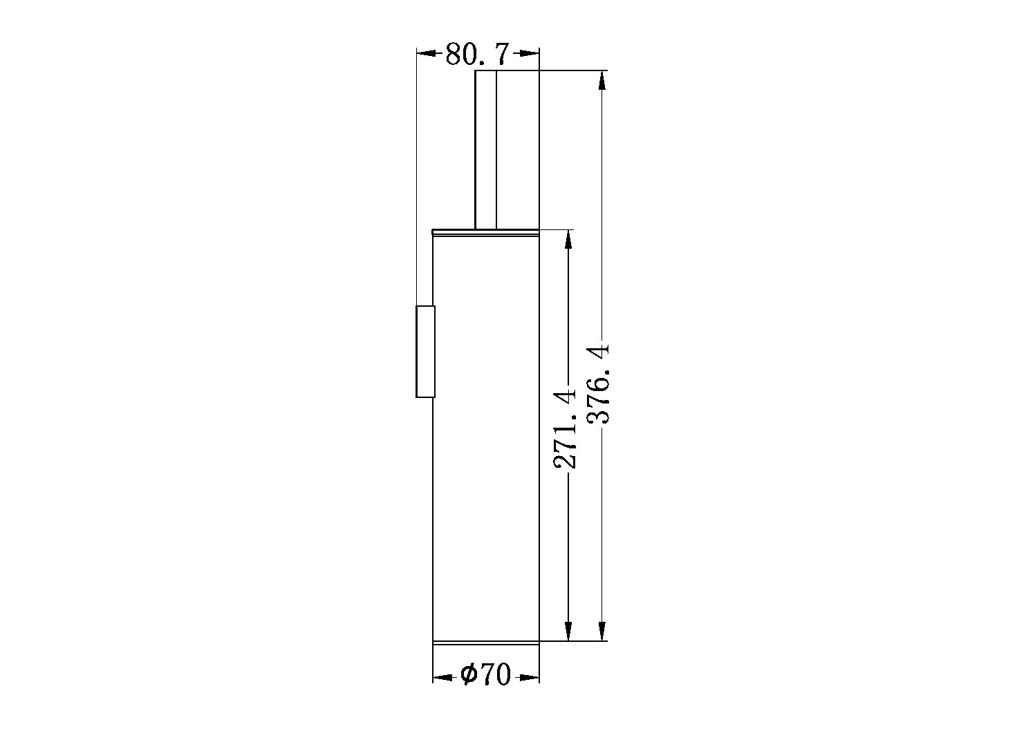 MECCA TOILET BRUSH HOLDER GUN METAL