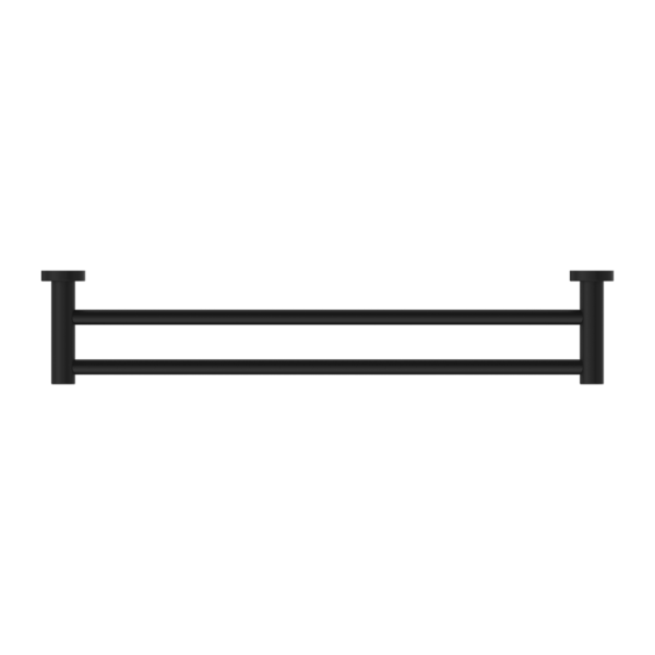 CLASSIC DOUBLE TOWEL RAIL 600MM MATTE BLACK