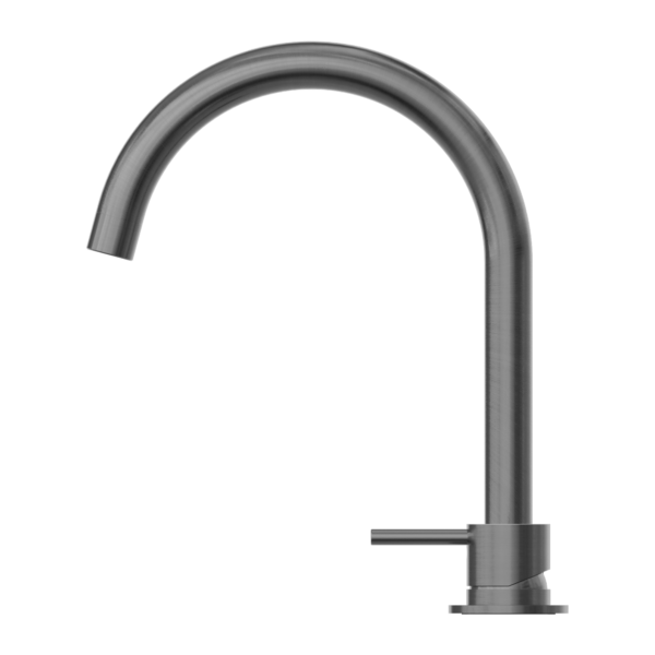 MECCA HOB BASIN MIXER ROUND SWIVEL SPOUT GUN METAL