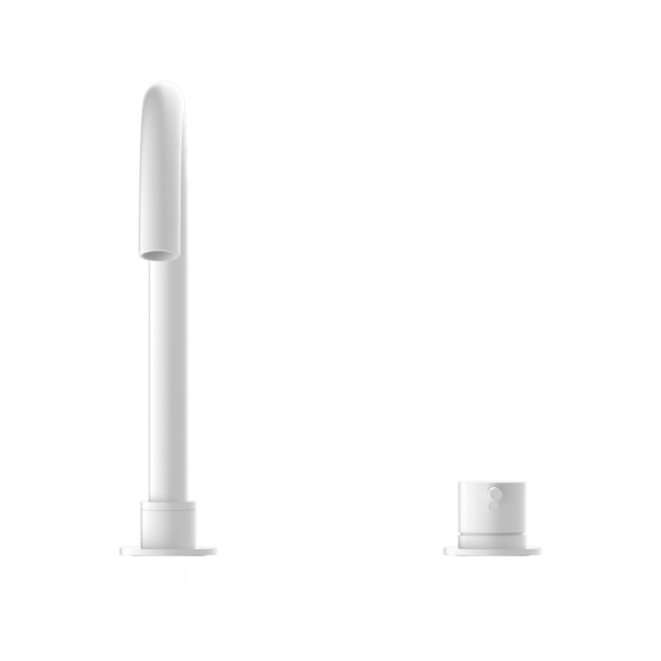 MECCA HOB BASIN MIXER ROUND SWIVEL SPOUT MATTE WHITE
