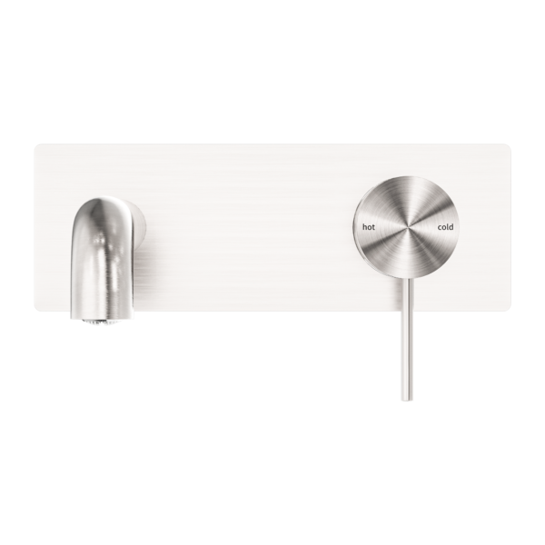 MECCA WALL BASIN/BATH MIXER 185MM BRUSHED NICKEL