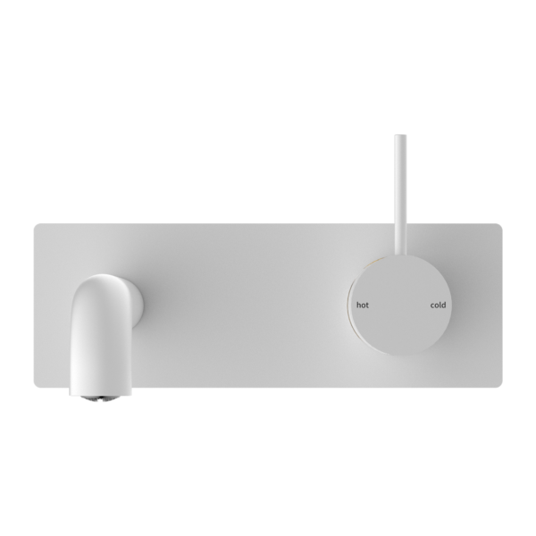 MECCA WALL BASIN/BATH MIXER HANDLE UP 230MM MATTE WHITE