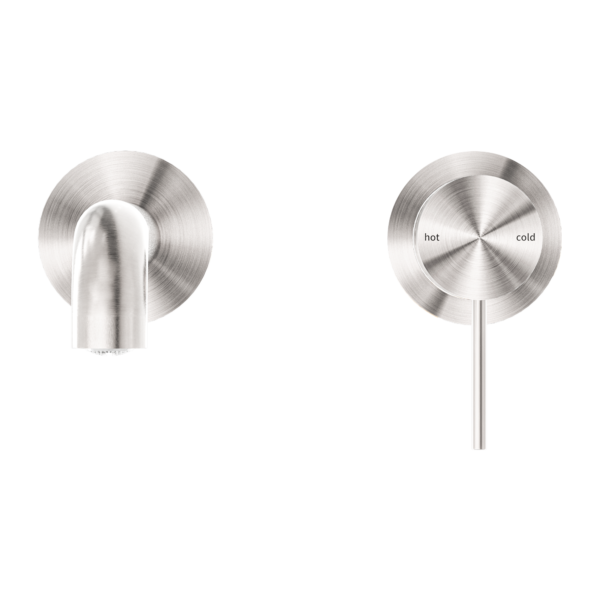 MECCA WALL BASIN/BATH MIXER SEPARETE BACK PLATE 160MM BRUSHED NICKEL