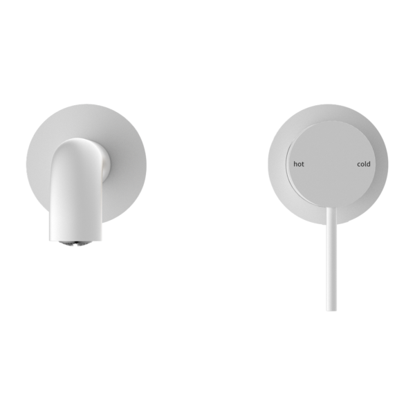MECCA WALL BASIN/BATH MIXER SEPARETE BACK PLATE 185MM MATTE WHITE