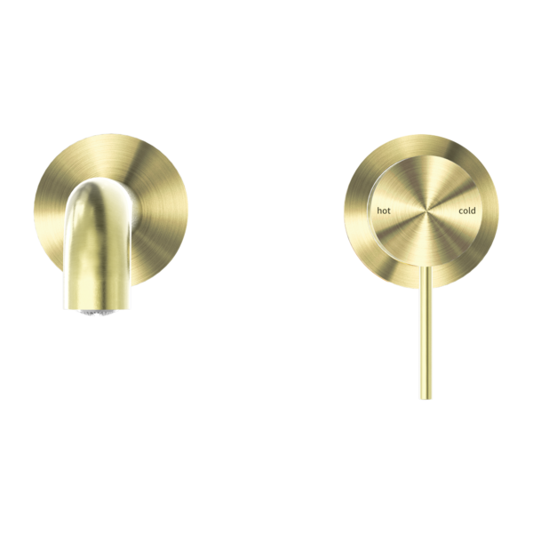 MECCA WALL BASIN/BATH MIXER SEPARETE BACK PLATE 230MM BRUSHED GOLD