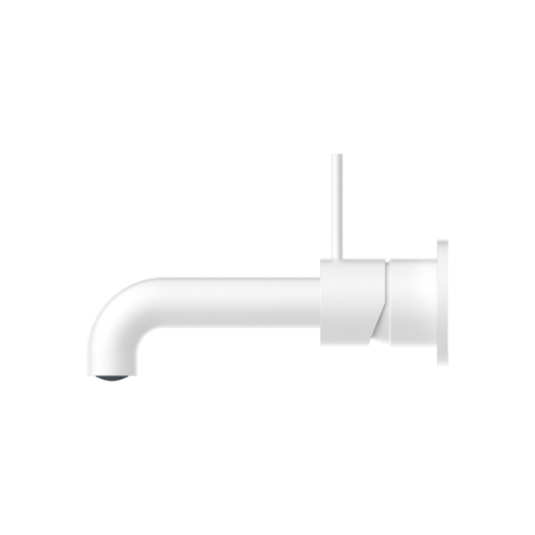 MECCA WALL BASIN/BATH MIXER SEPARETE BACK PLATE HANDLE UP 185MM MATTE WHITE