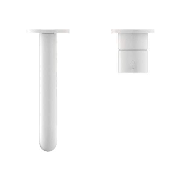 MECCA WALL BASIN/BATH MIXER SEPARETE BACK PLATE HANDLE UP 230MM MATTE WHITE