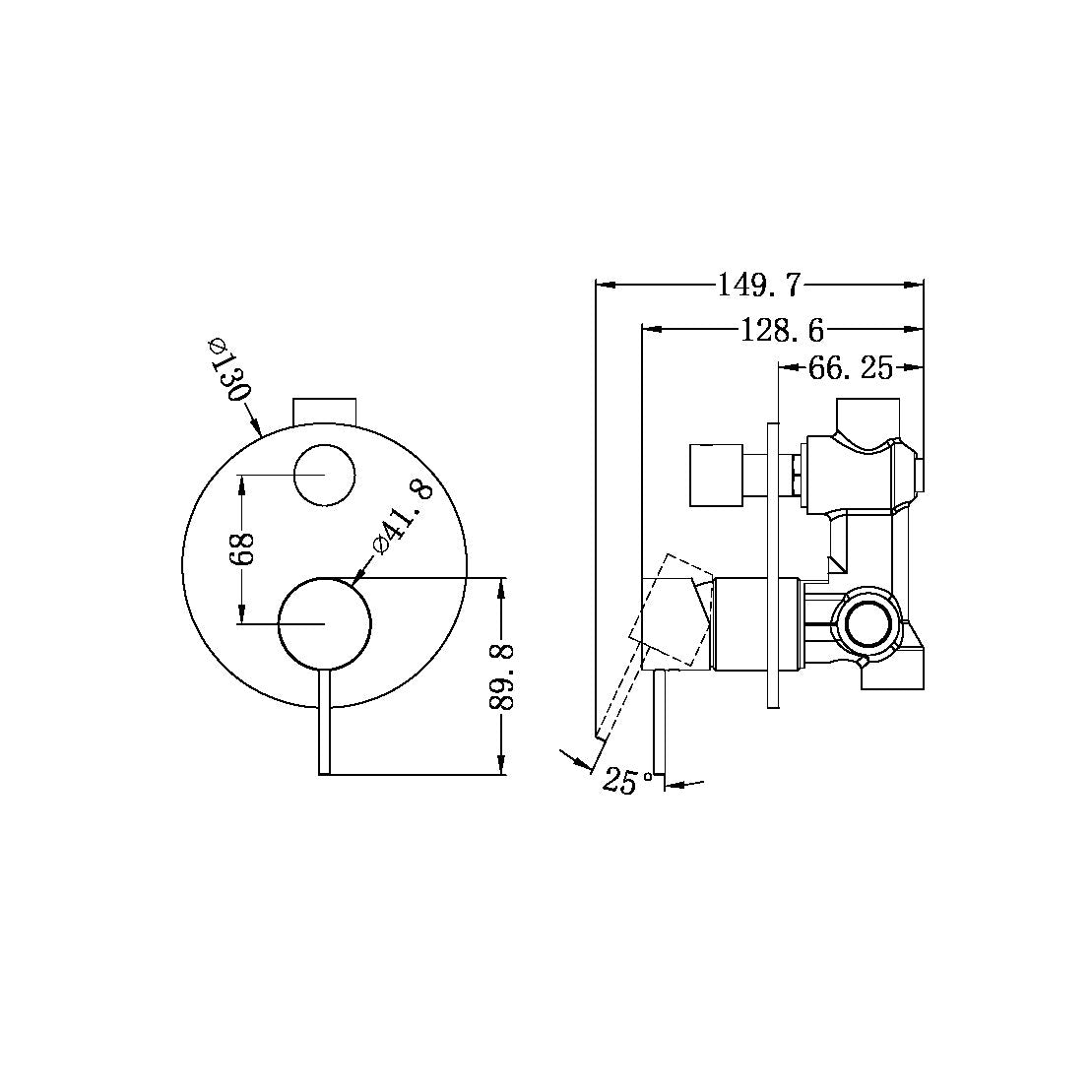 MECCA SHOWER MIXER WITH DIVERTOR BRUSHED BRONZE