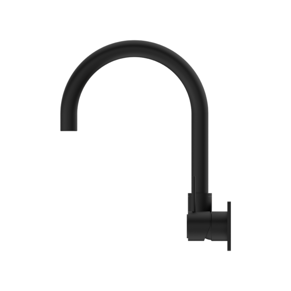 MECCA WALL BASIN/BATH MIXER SWIVEL SPOUT HANDLE UP MATTE BLACK