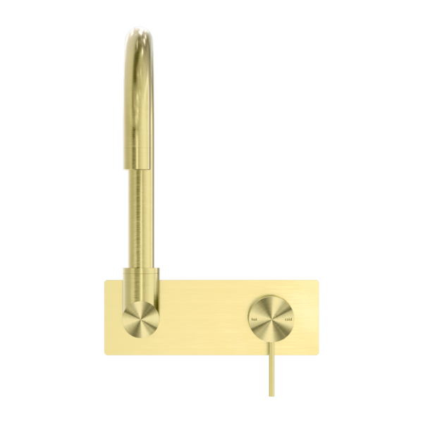 MECCA WALL BASIN/BATH MIXER SWIVEL SPOUT BRUSHED GOLD