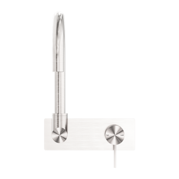 MECCA WALL BASIN/BATH MIXER SWIVEL SPOUT BRUSHED NICKEL