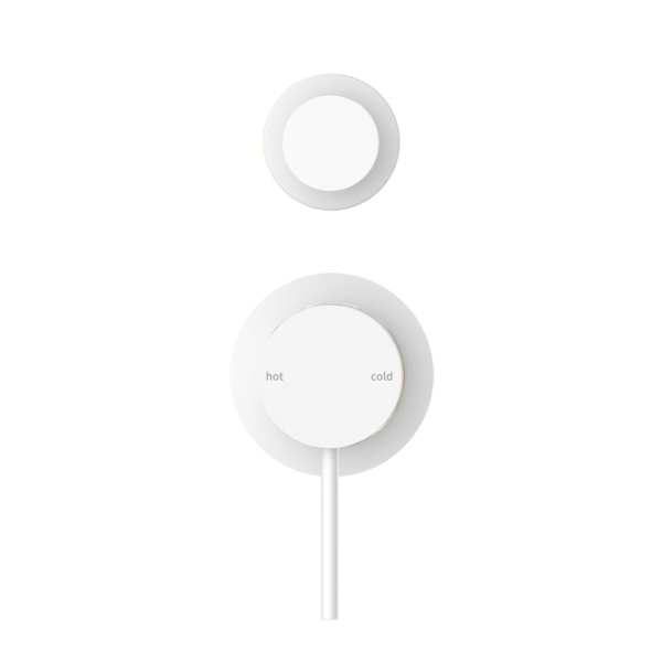 MECCA SHOWER MIXER WITH DIVERTOR SEPARATE BACK PLATE MATTE WHITE