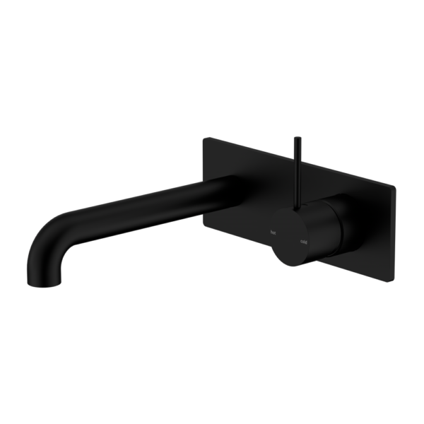 MECCA WALL BASIN/BATH MIXER HANDLE UP 120MM MATTE BLACK
