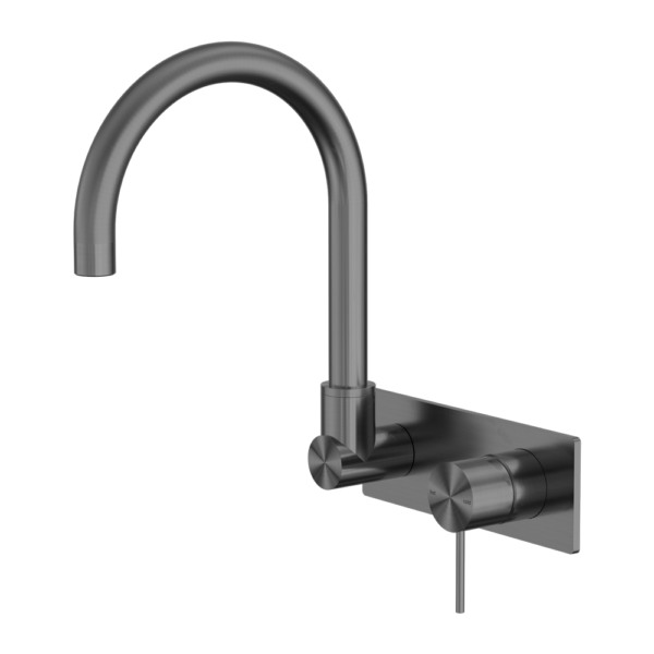 MECCA WALL BASIN/BATH MIXER SWIVEL SPOUT GUN METAL