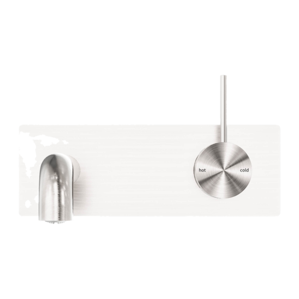 MECCA WALL BASIN/BATH MIXER HANDLE UP 185MM BRUSHED NICKEL