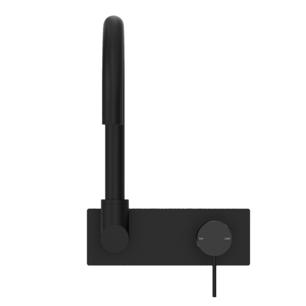 MECCA WALL BASIN/BATH MIXER SWIVEL SPOUT MATTE BLACK