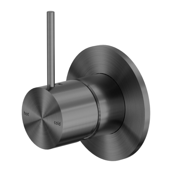 MECCA SHOWER MIXER HANDLE UP 80MM PLATE GUN METAL
