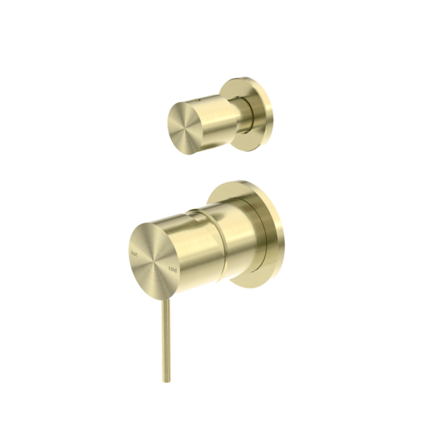 MECCA SHOWER MIXER WITH DIVERTOR SEPARATE BACK PLATE BRUSHED GOLD