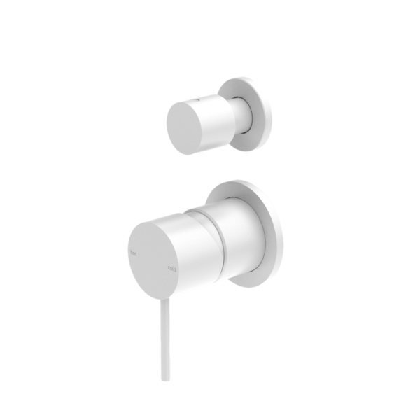 MECCA SHOWER MIXER WITH DIVERTOR SEPARATE BACK PLATE MATTE WHITE