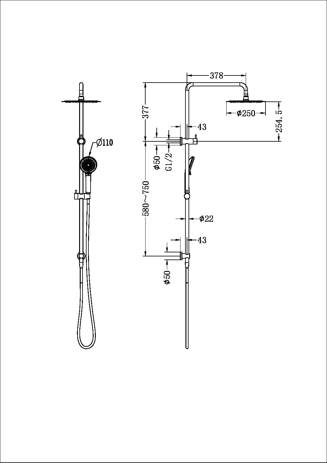 ROUND PROJECT TWIN SHOWER 4 STAR RATING BRUSHED NICKEL