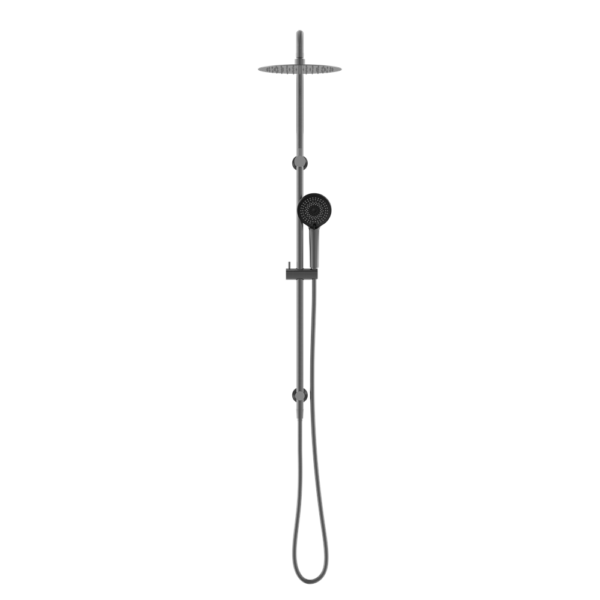 ROUND PROJECT TWIN SHOWER 4 STAR RATING GUN METAL