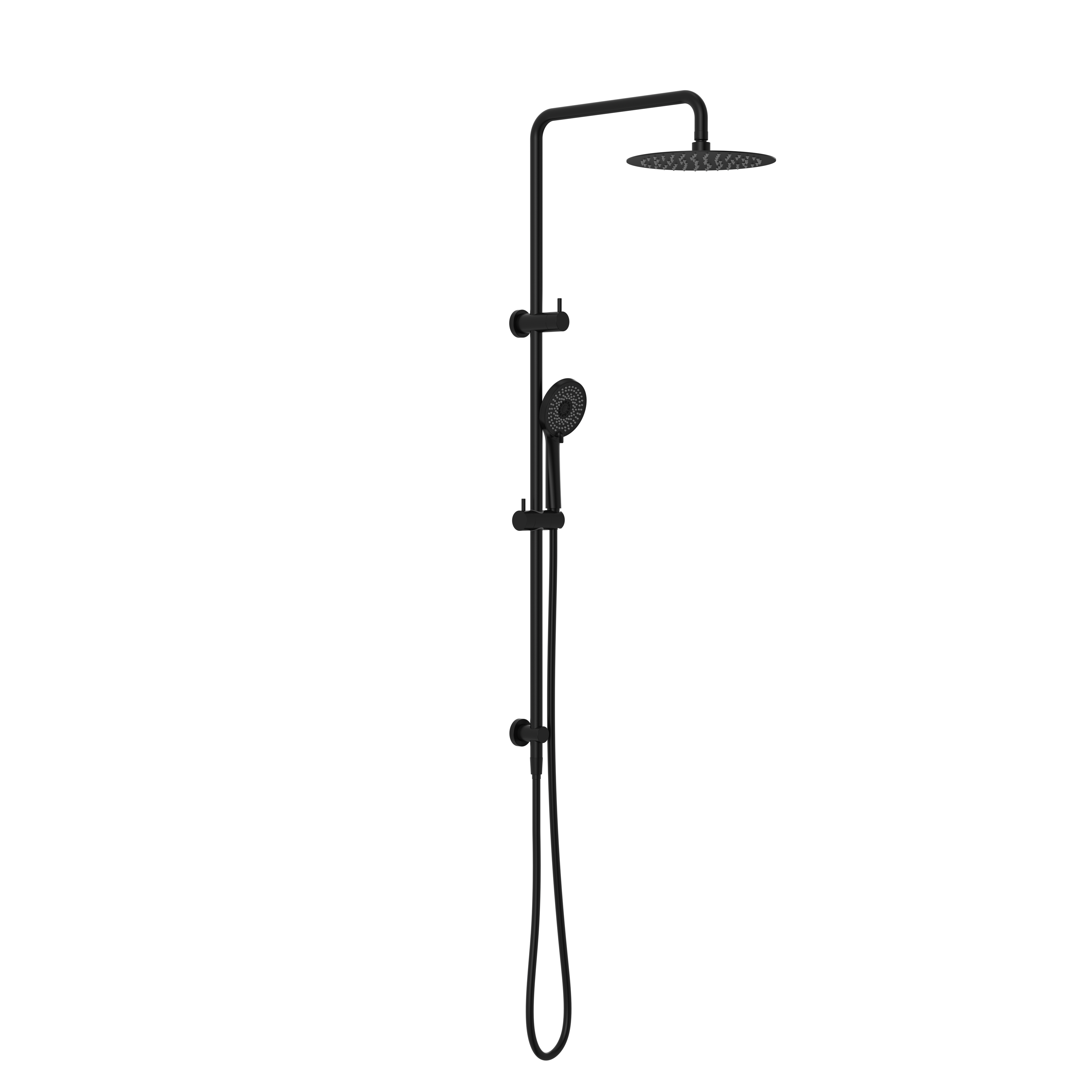 ROUND PROJECT TWIN SHOWER 4 STAR RATING MATTE BLACK