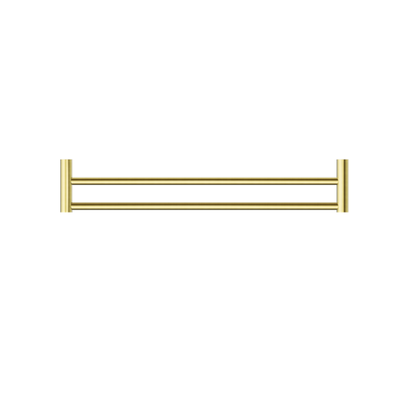 NEW MECCA DOUBLE TOWEL RAIL 800MM BRUSHED GOLD