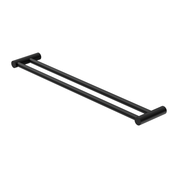 NEW MECCA DOUBLE TOWEL RAIL 800MM MATTE BLACK