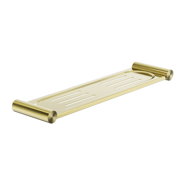 NEW MECCA METAL SHOWER SHELF BRUSHED GOLD