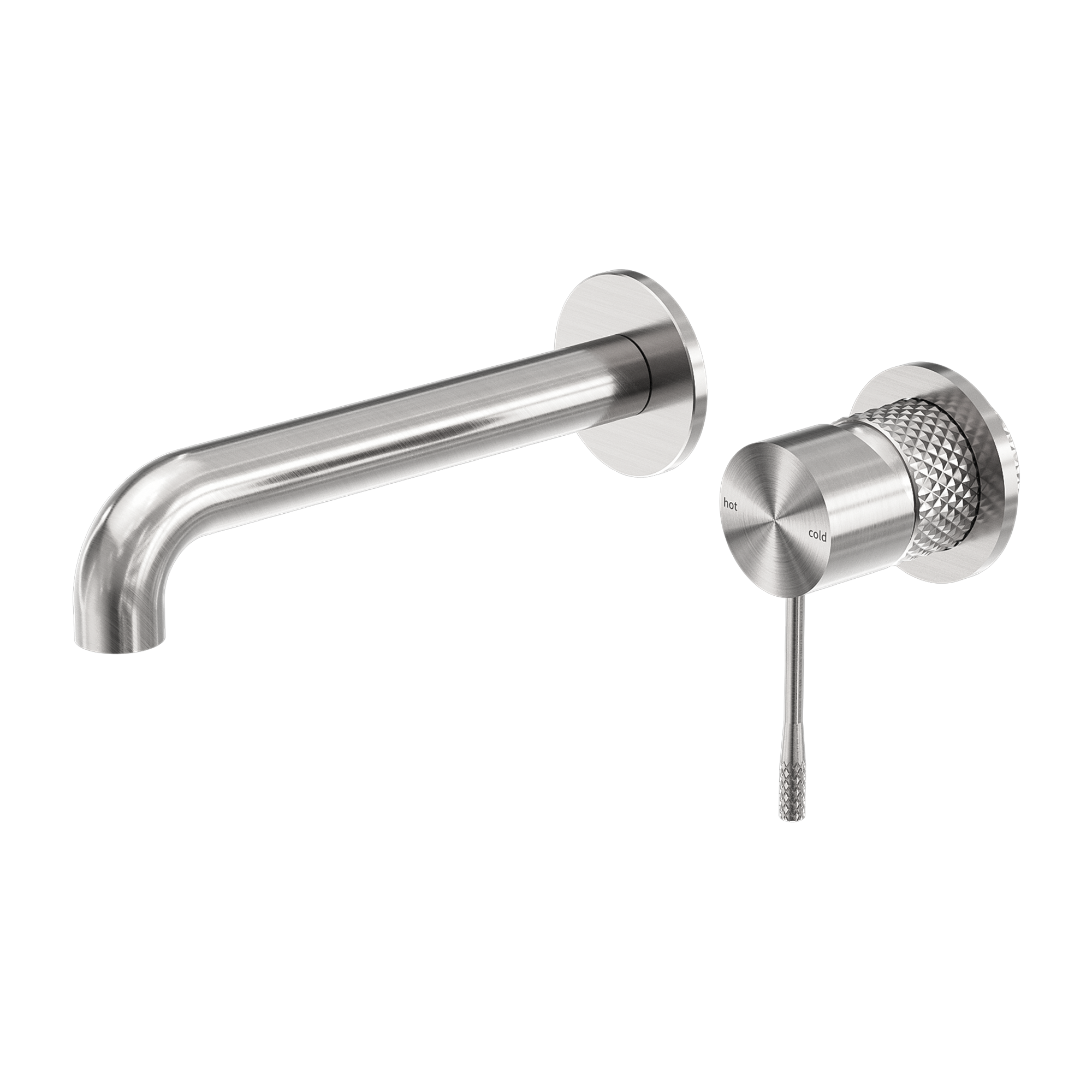 OPAL WALL BASIN/BATH MIXER SEPARATE BACK PLATE 260MM BRUSHED NICKEL