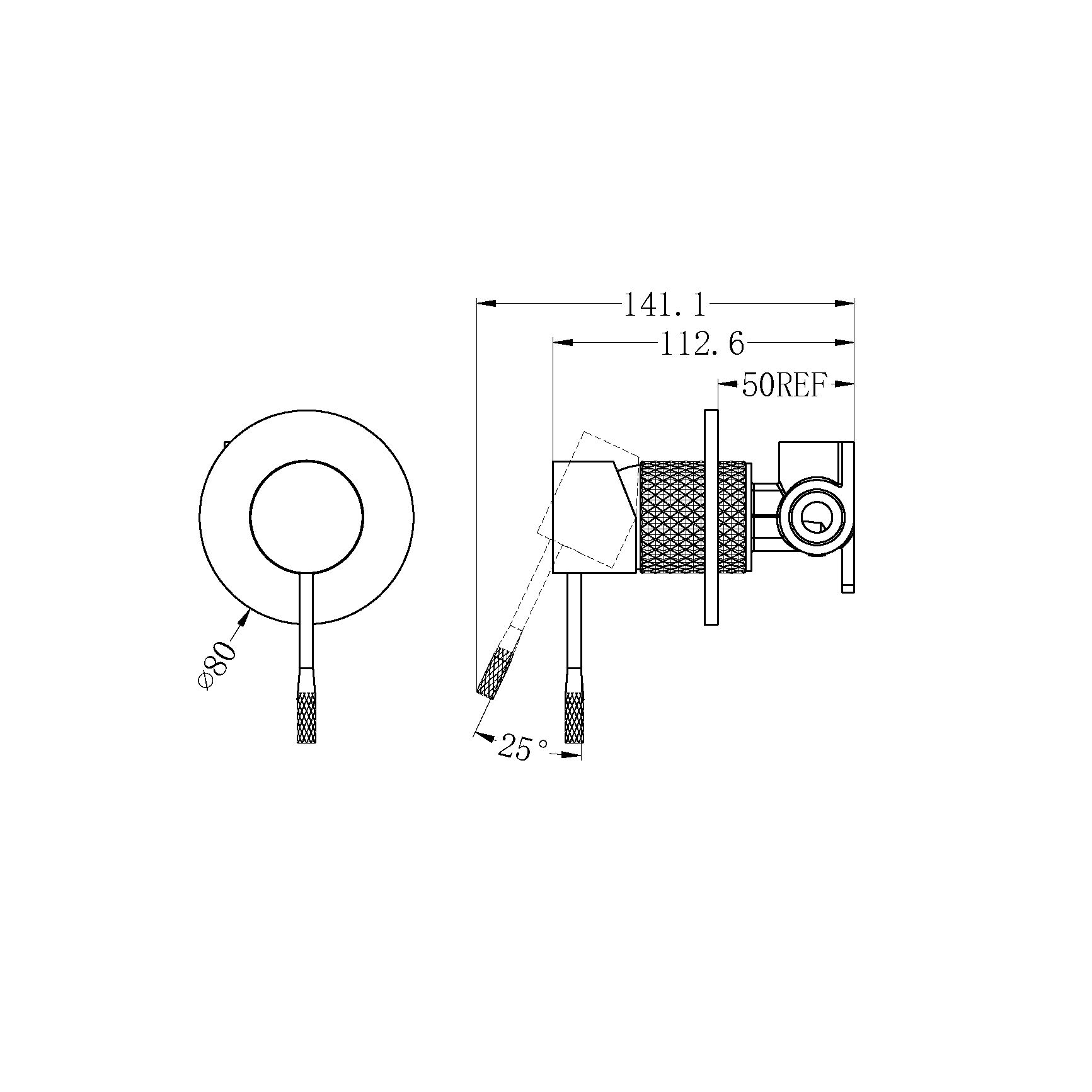 OPAL SHOWER MIXER 80MM PLATE BRUSHED BRONZE