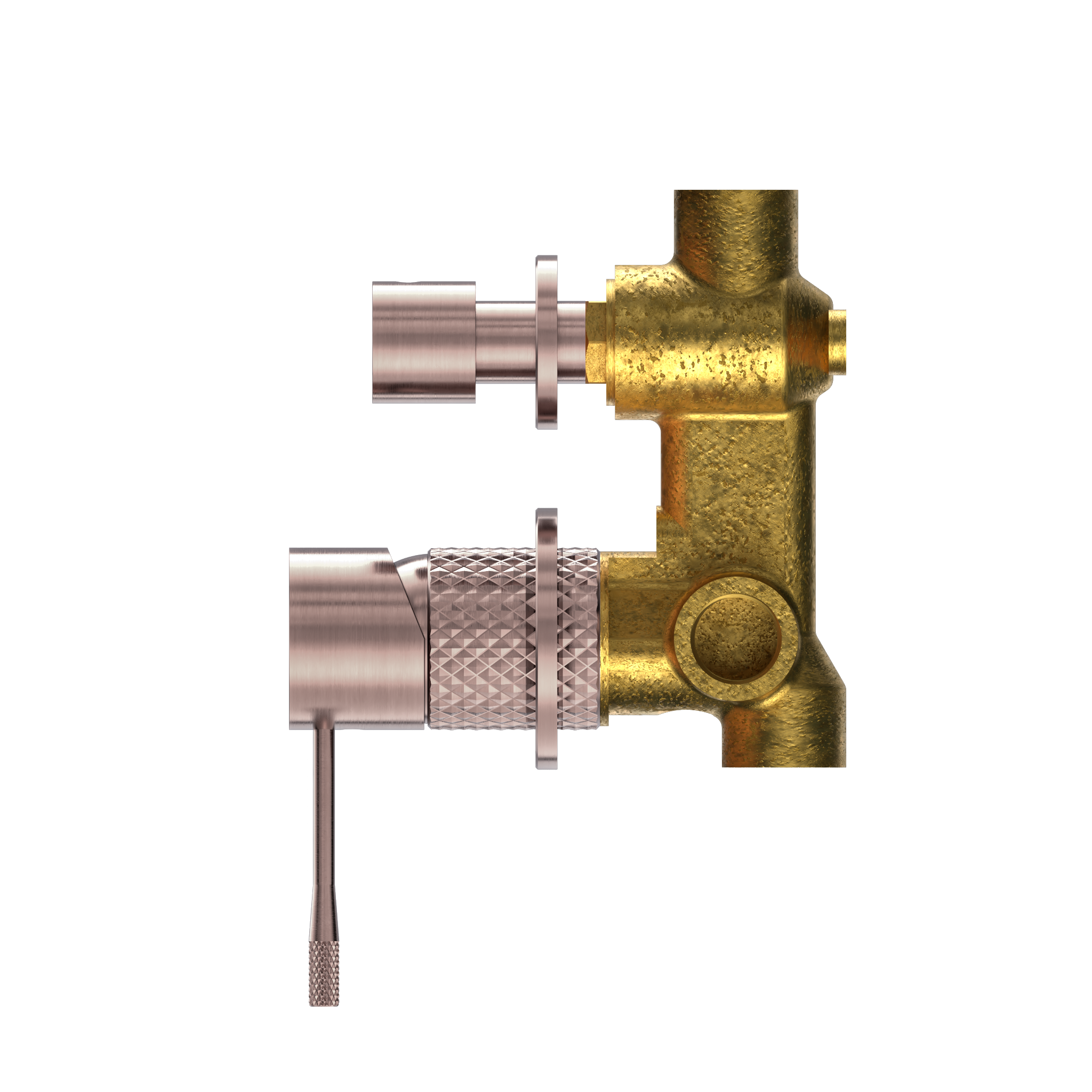 OPAL SHOWER MIXER WITH DIVERTOR SEPARATE PLATE BRUSHED BRONZE